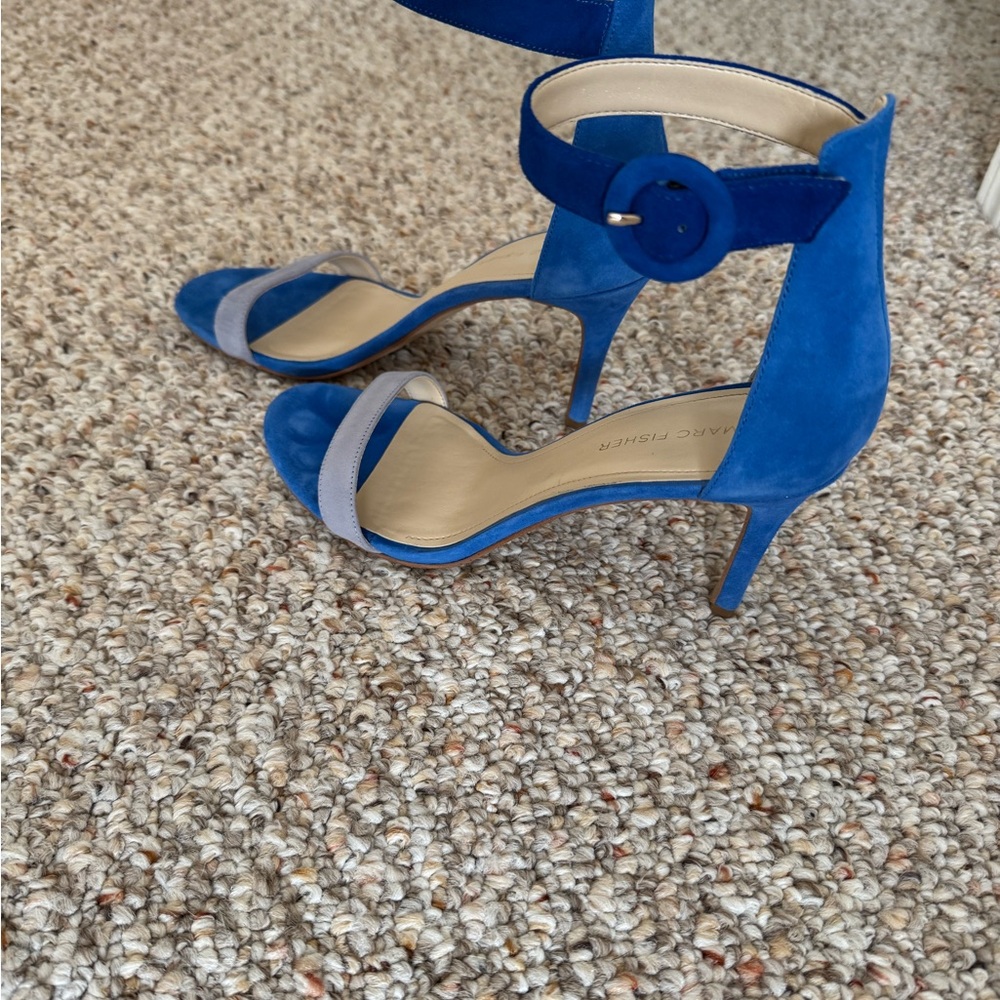 Marc Fisher Blue Satin Heels